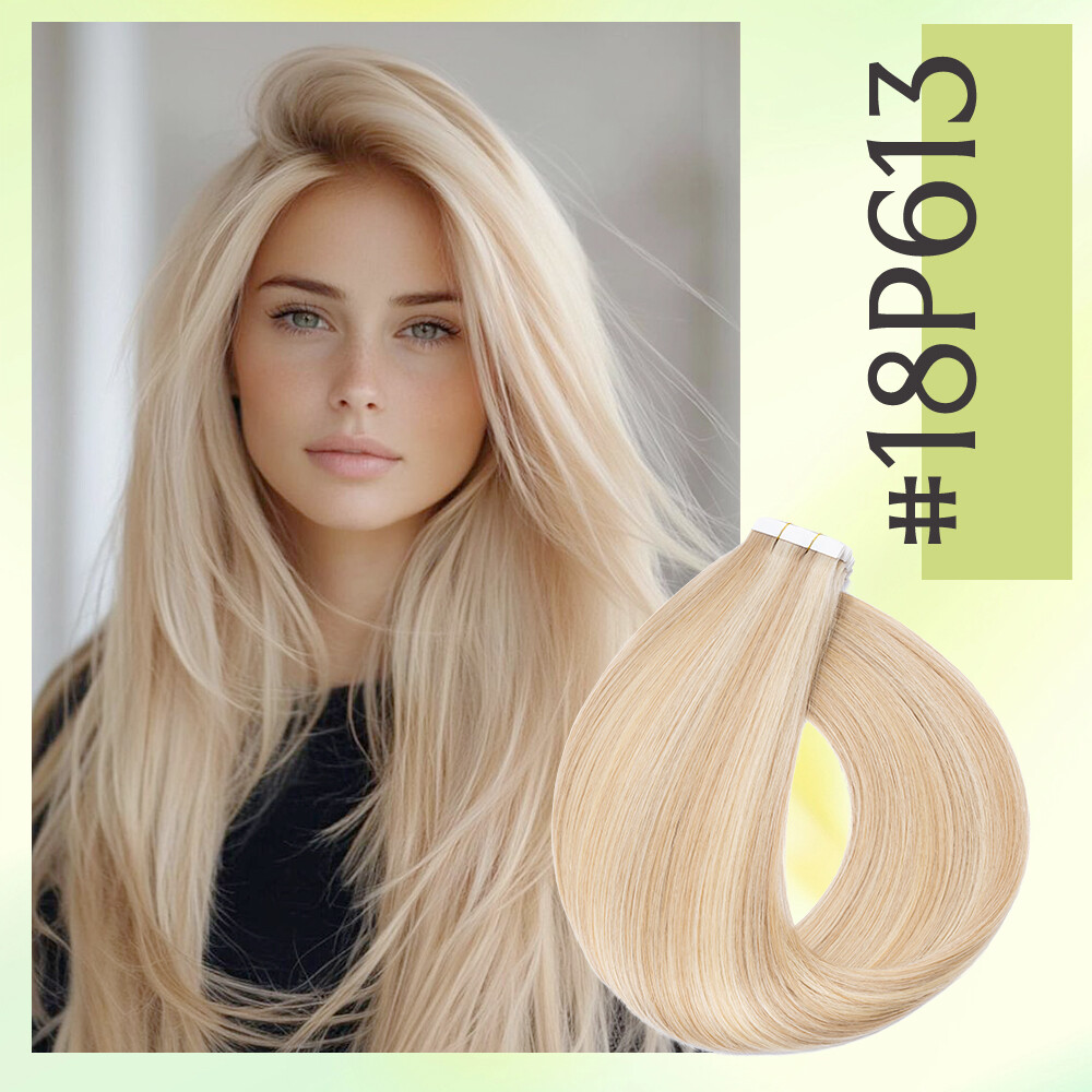Tape in Russian Remy 100% Human Hair Extensions Invisible Skin Weft 14-24 Inch