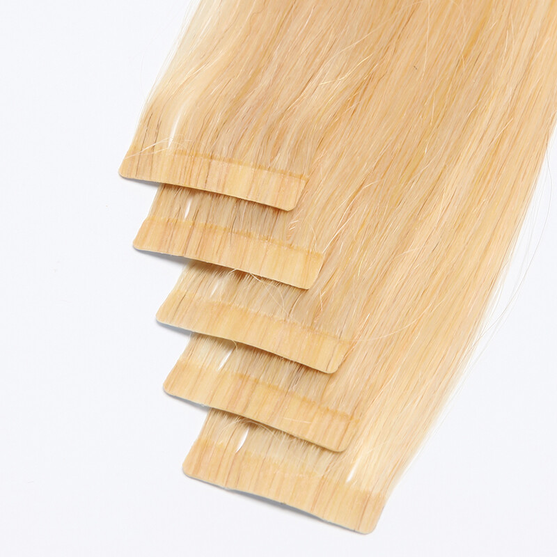 200g 80pcs Thick Skin Weft Tape In Remy Human Hair Extensions Full Head Blonde