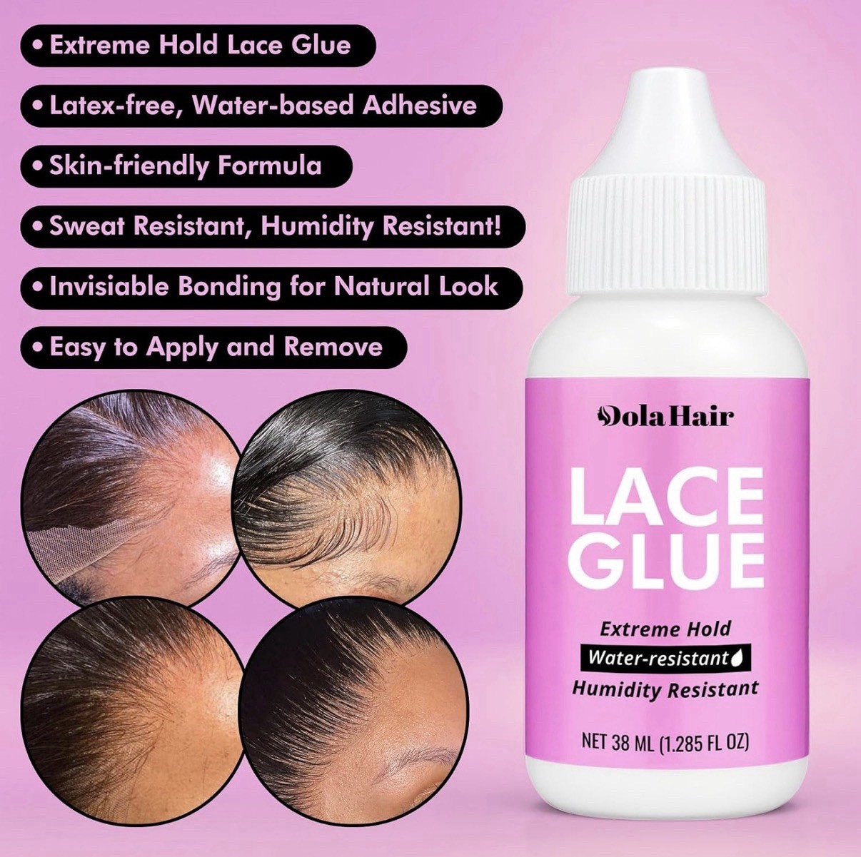 Dolahair Electric Hot Comb Wig Installation Kit 9 Pc Lace Melt Bands Glue NEW