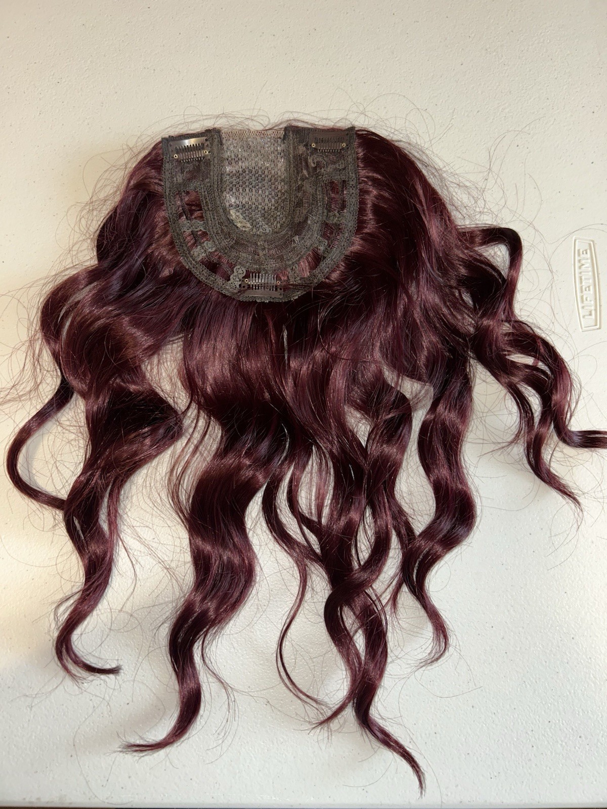 Burgundy Red Hair Toppers For Women With Thinning Hair,14 Inch Synthetic