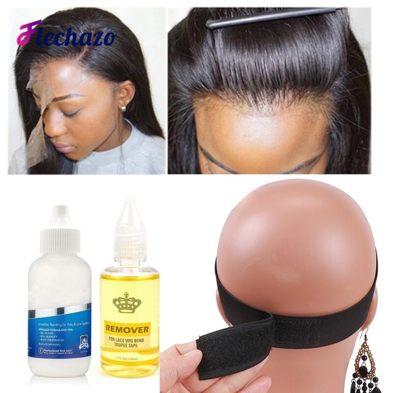 5Pcs/Set Lace Glue+Lace Tape Remover+Hair Wax Stick+Hair Brush With Melt Band