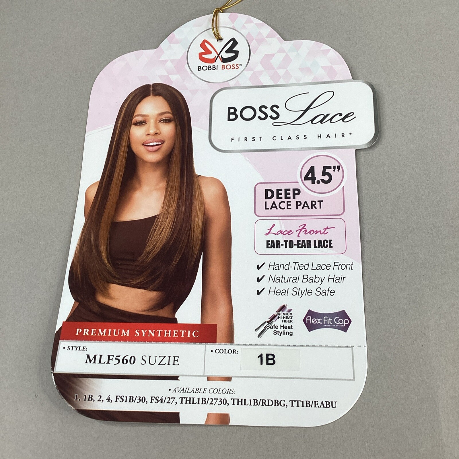 MLF560 Suzie #1B Off Black Long Straight Premium Synthetic Lace Front Wig