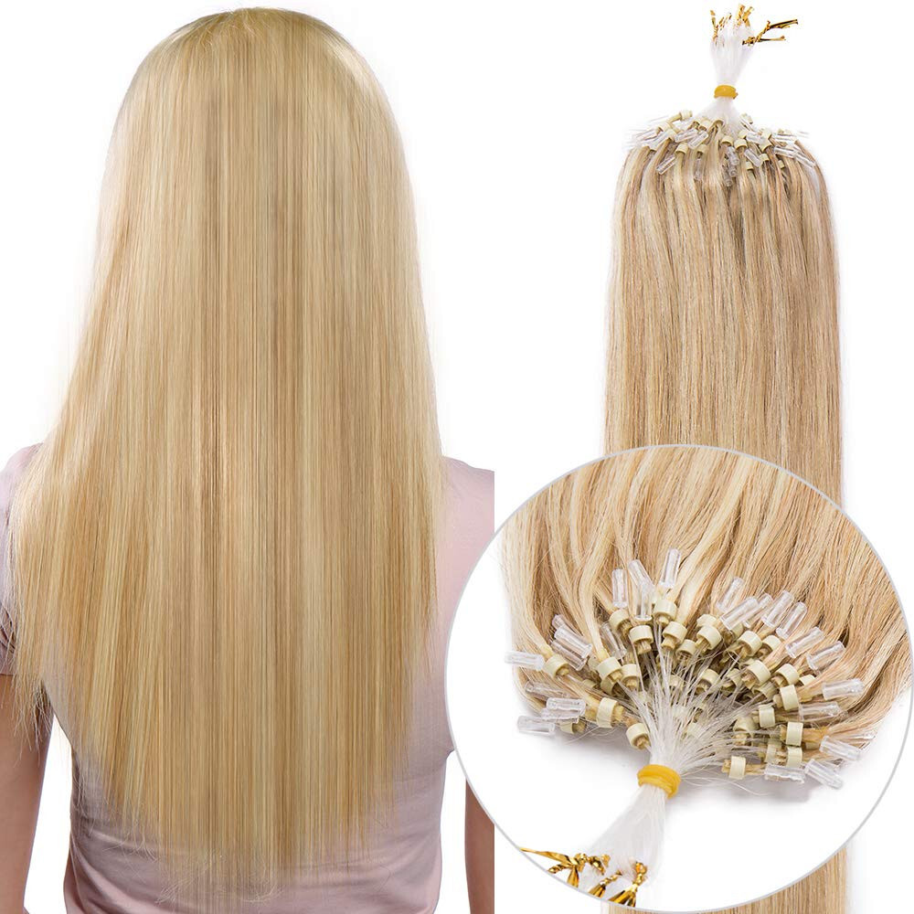 Micro Beads Hair Extensions Real Human Hair Micro Loop Link Remy Hair 16-26inch
