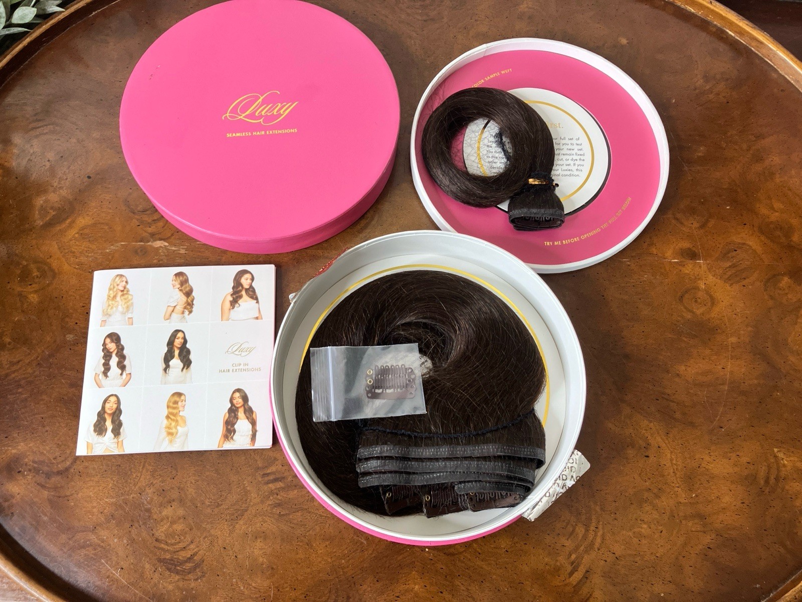 Luxy Seamless Hair Extensions 16in 140g Dark Brown NEW OPEN BOX