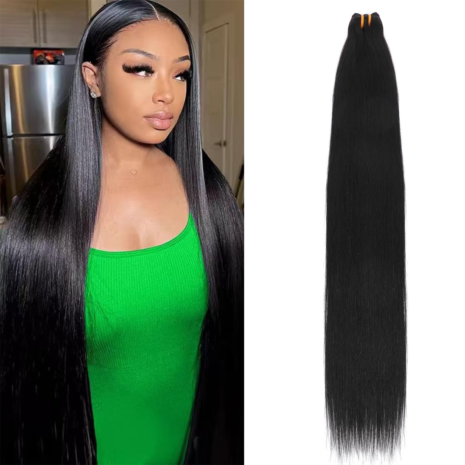 28 Inch Raw Straight Human Hair Bundle – Triple Lifespan, No Tangle, Virgin Remy