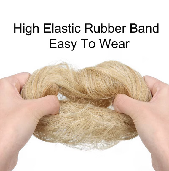 Synthetic Messy Dount Hair Buns Updo Chignon With Elastic Hair Exension for Wome