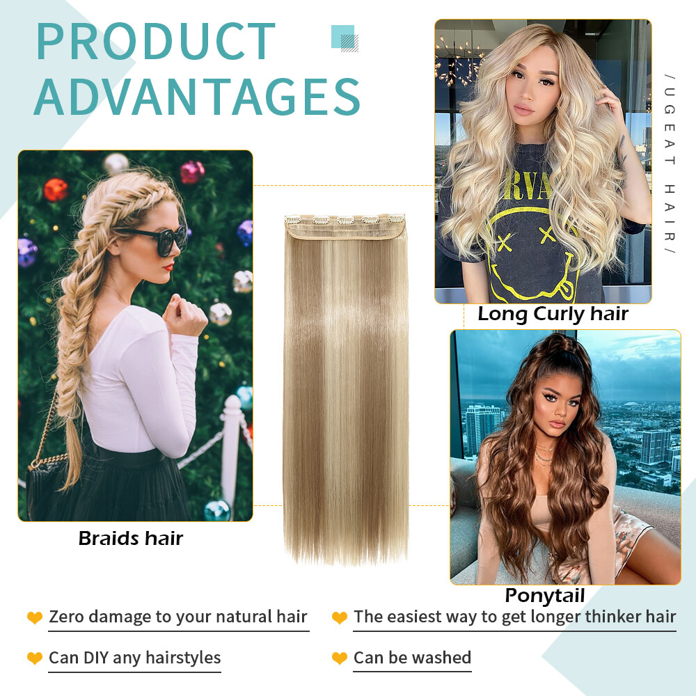 CLEARANCE Seamless Clip In as Human Hair Extension Real Soft Hair Weft Full Head