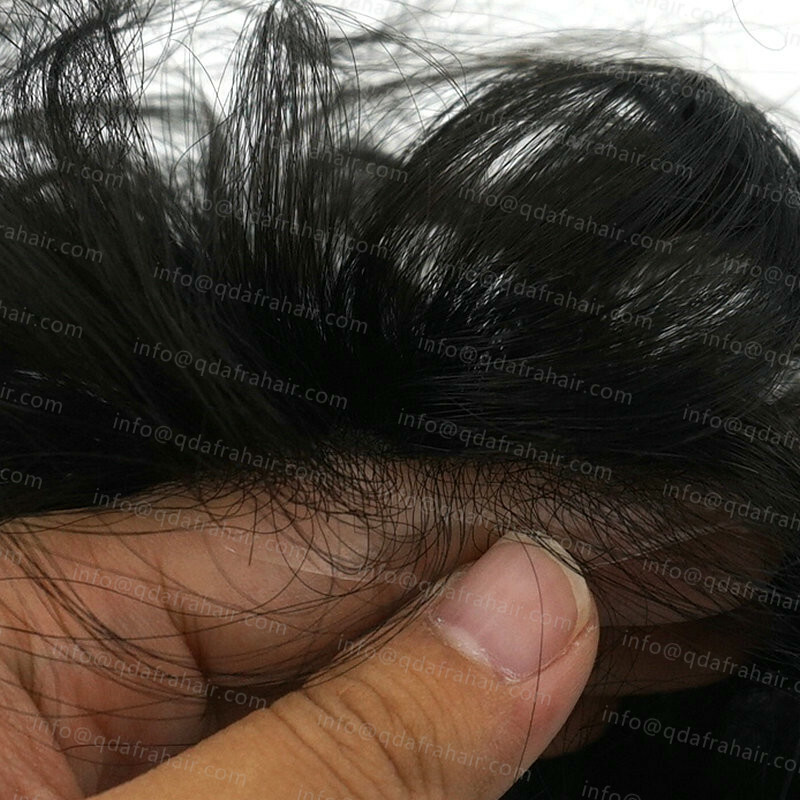 Super Thin Skin Remy Hair Toupee For Men Invisible Hairline V-loop Male Toupees