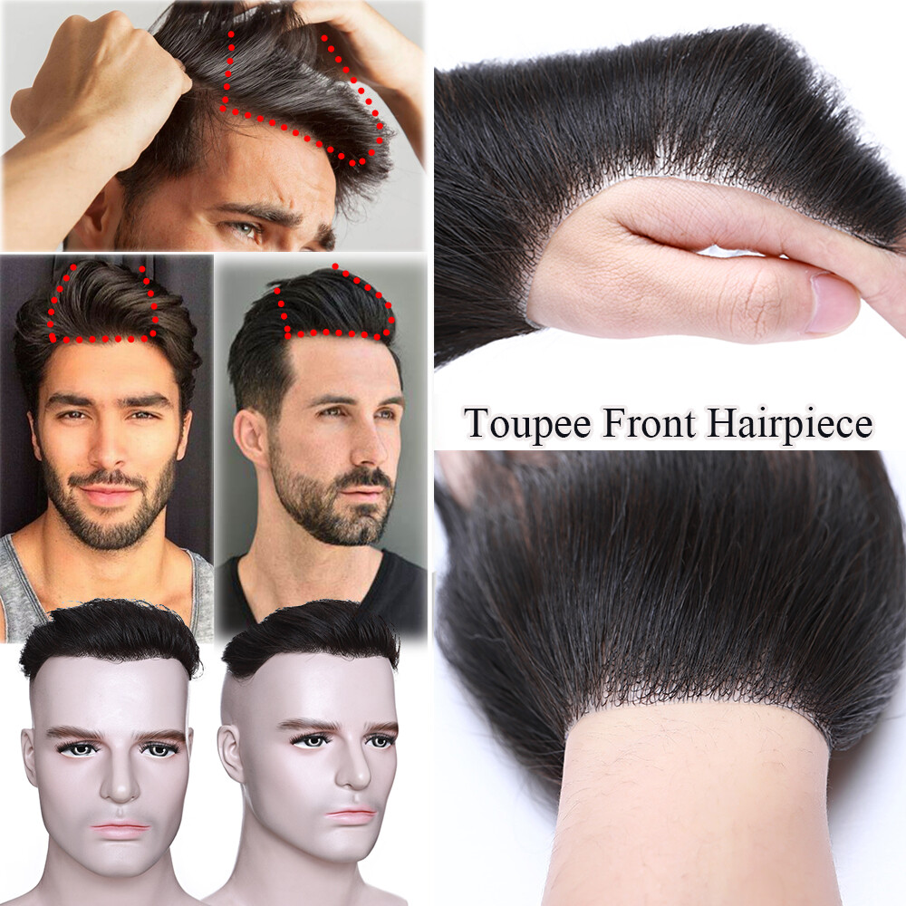 Indian 6MM Afro Curl Mens Toupee Replacement System Wigs Thin Skin PU Human Hair