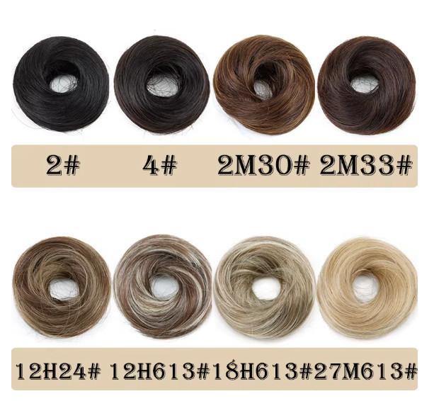 Synthetic Messy Dount Hair Buns Updo Chignon With Elastic Hair Exension for Wome