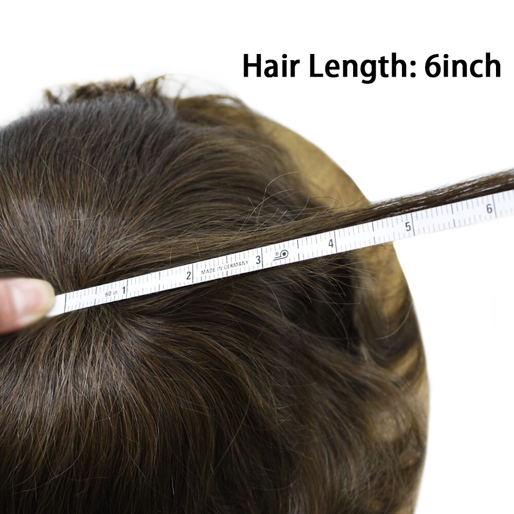Mens Toupee Hairpiece Mono Poly Around Hair Replacement System for Men Wig Units
