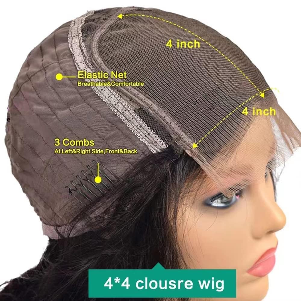 Stogedest 4X4 Hd Lace Closure Wigs Human Hair Body Wave 4X4 Lace Front Wig For