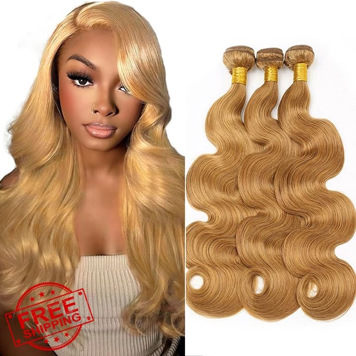 Shoaiye Honey Blonde #27 Body Wave 20 22 24 Inch Bundles