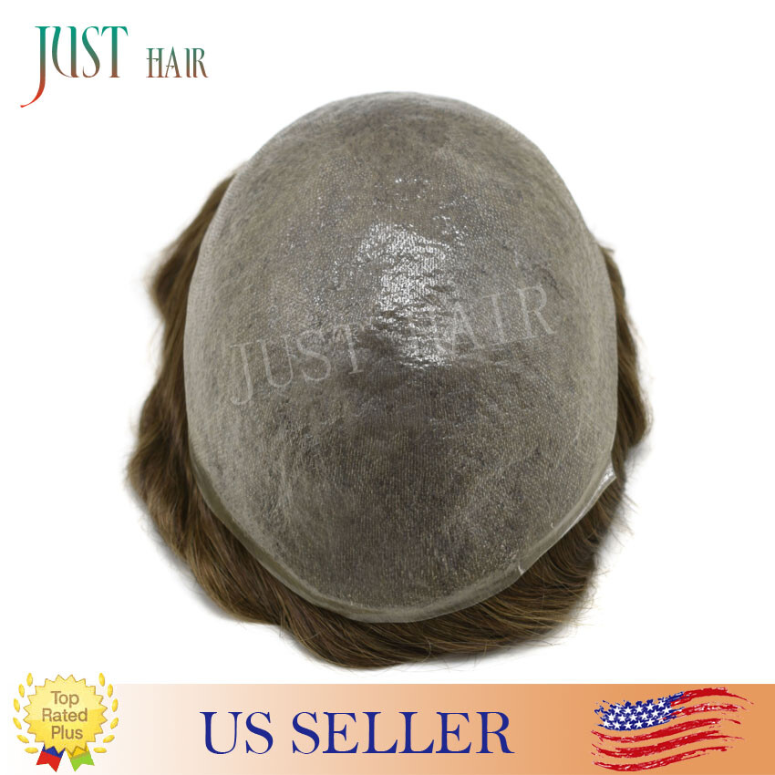 Invisible Mens Hair Replacement Ultra Thin Skin Toupee Poly Hairpiece PU Systems
