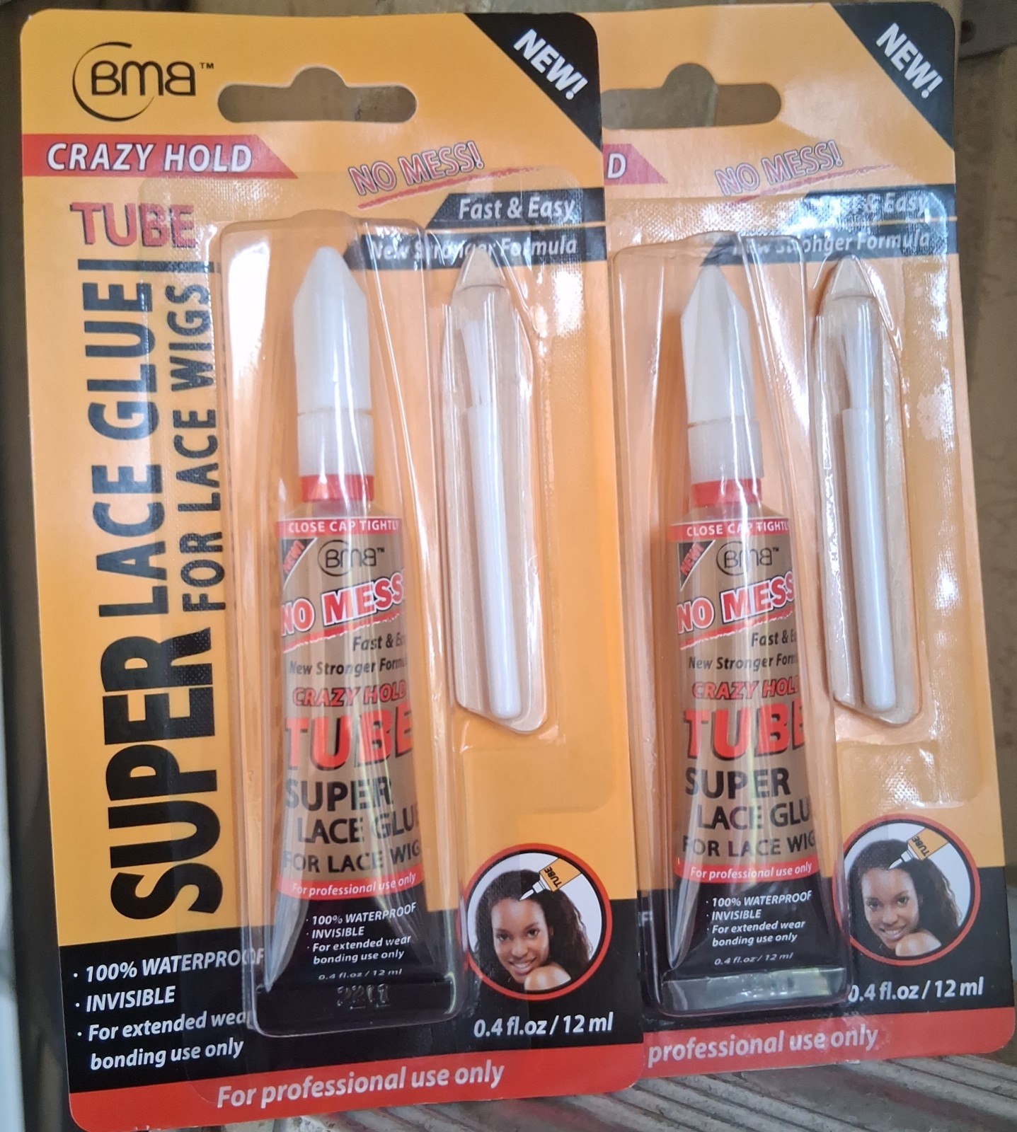 Super Lace Glue, For lace wigs 0.4 fl.oz (pack of 2)
