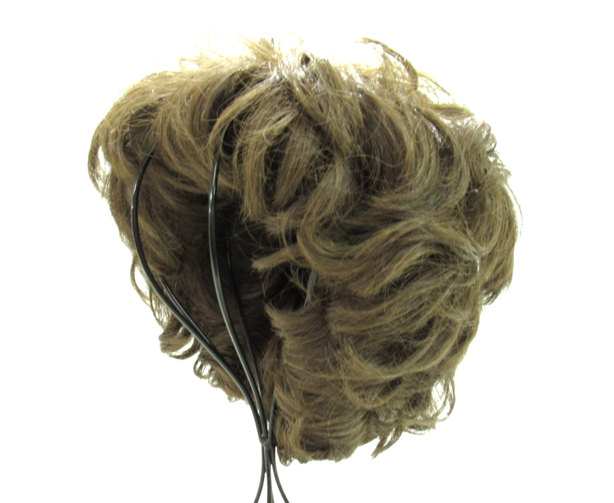 LONDON GIRL By SHAKE-N-GO Fit Cap SHORT CURLY Medium Brown SYNTHETIC HAIR WIG L