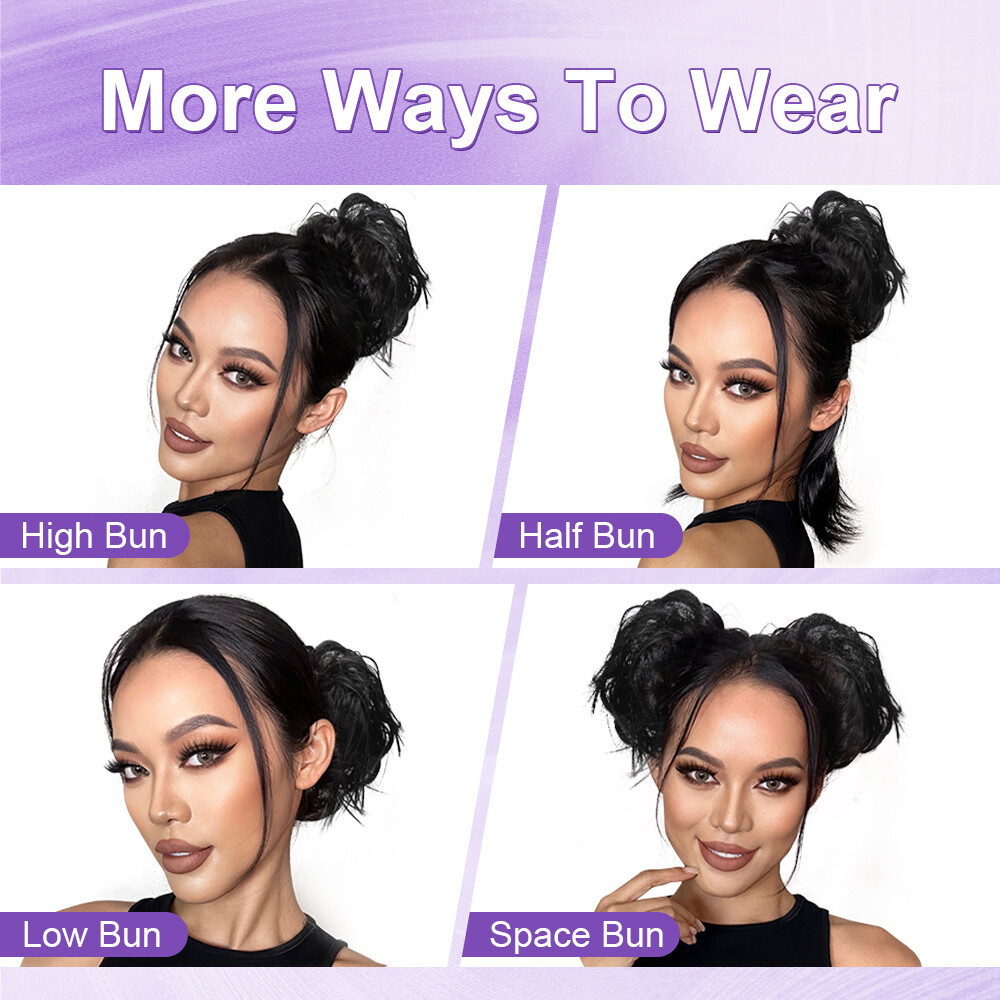 Large Messy Bun Scrunchie Hair Extensions Ponytail Blonde Hair piece As Human US