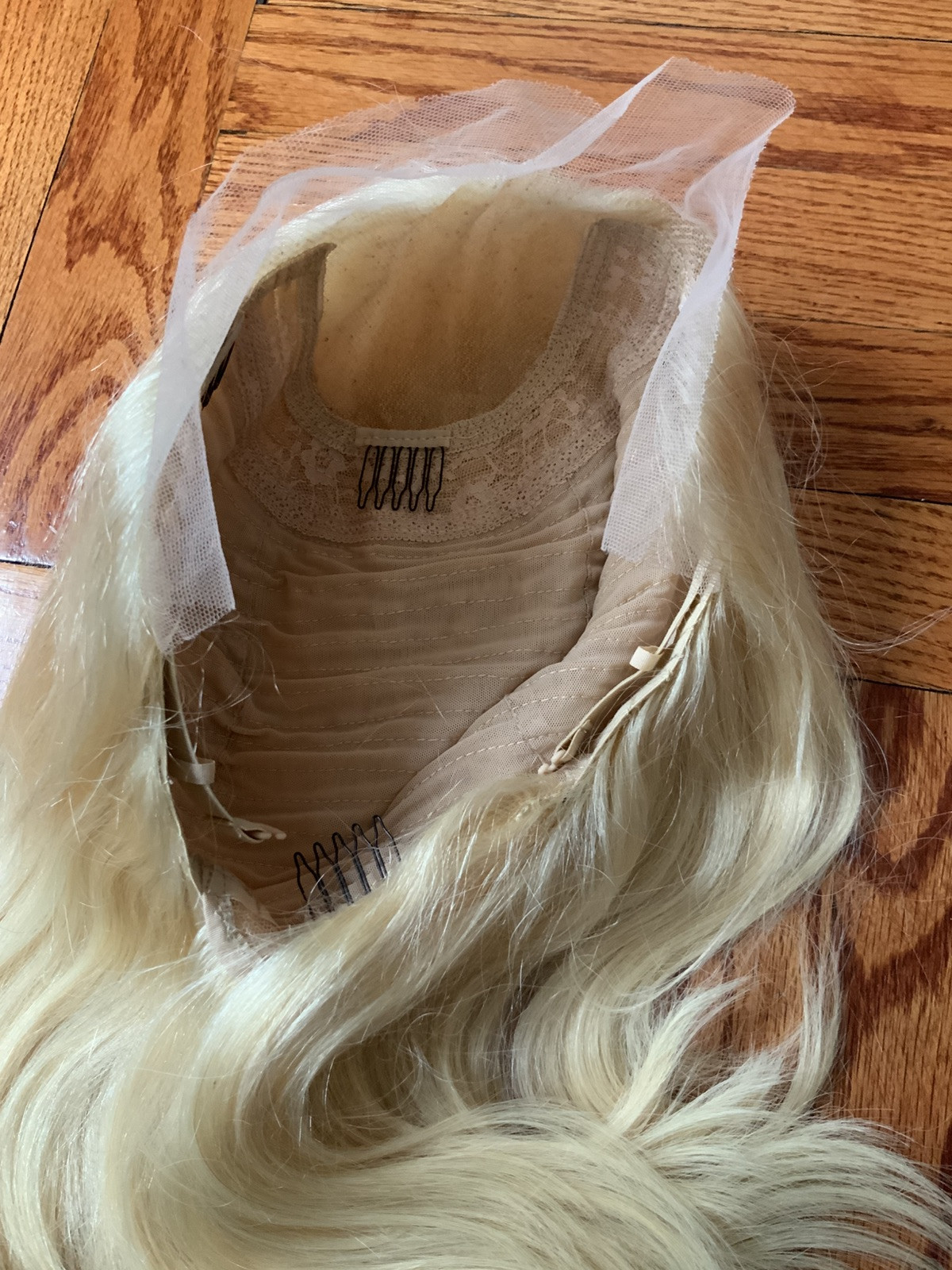 Virgin Hair Blonde Straight 4×4 Transparent Bob Closure Construction Lace Wig 12
