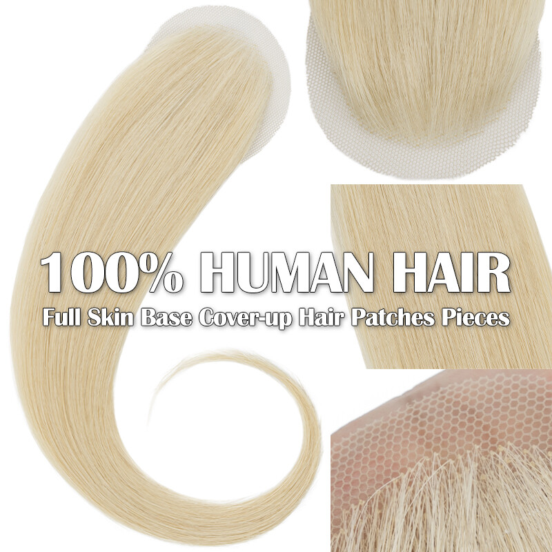 Human Hair Patch Full Lace Cover-up Topper Hairpiece for Women’s Alopecia Areata