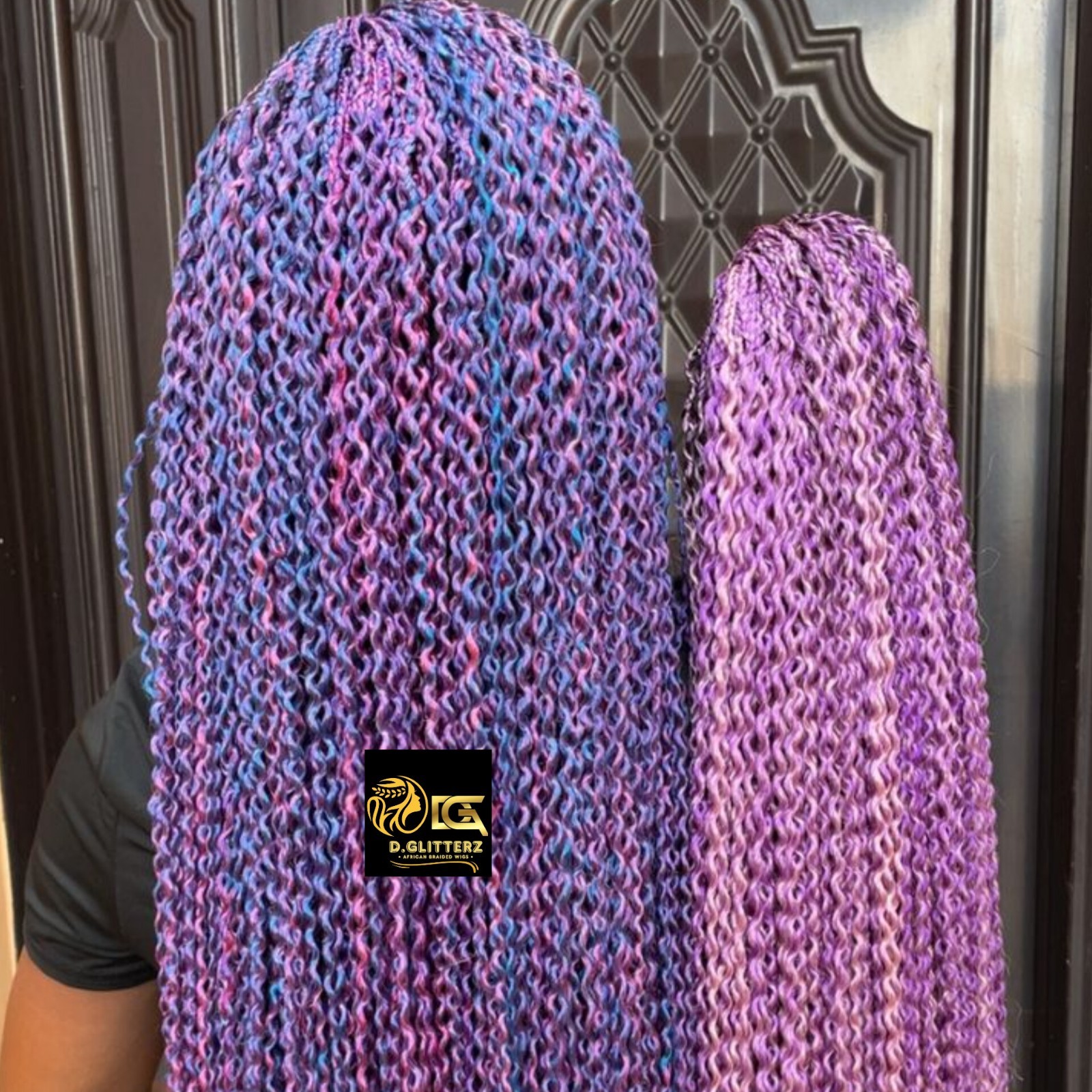 WATERMELON BRAIDED WIG ON 2*4 LACE CLOSURE 35″