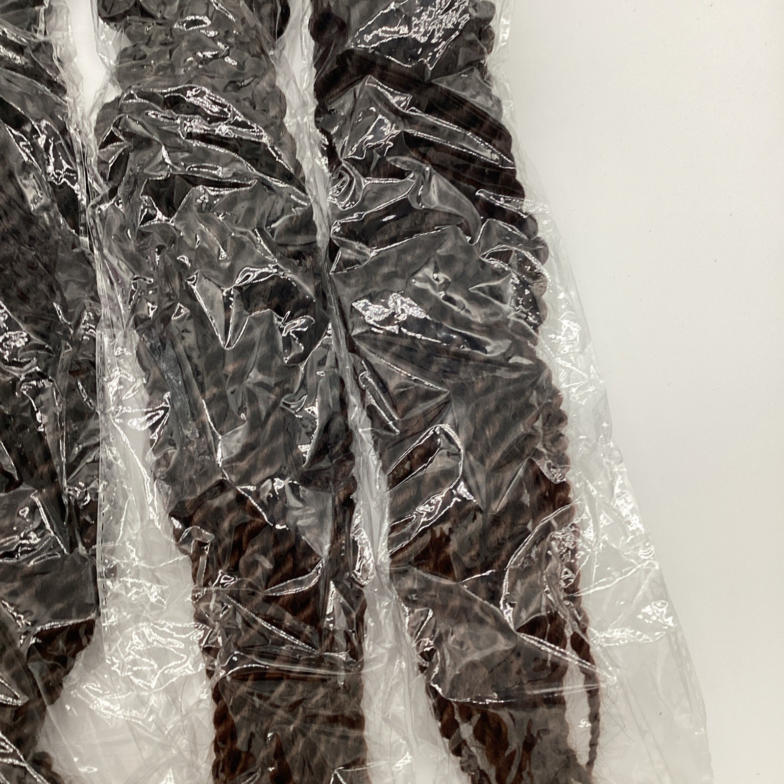 (6) Hair Braids Dark Brown Plastic Human Hair-Like Extensions Nip Free Shipping