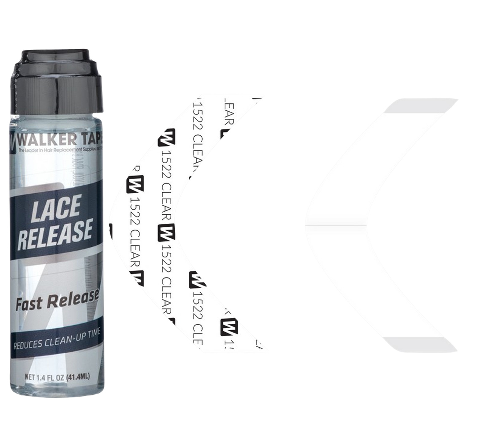 Walker Kit: 1522 Tape Strips (AA Contour) and Lace Release 1.4 fl oz Bottle