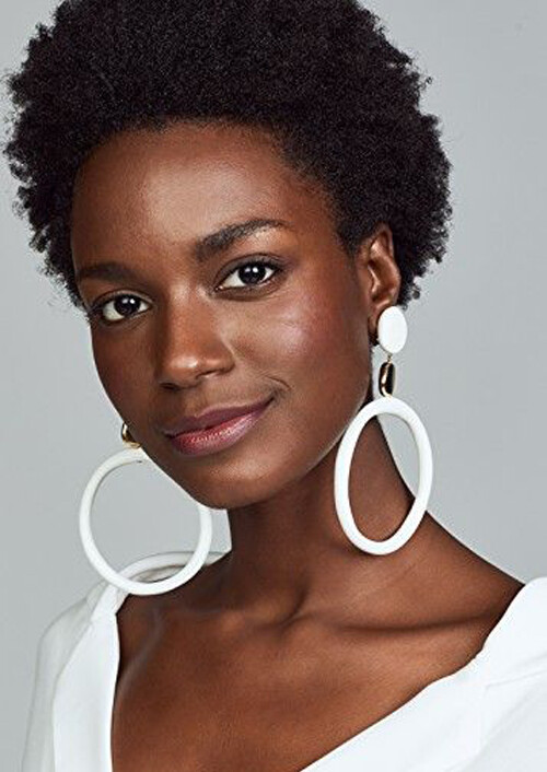 100% Human Hair Short Black Afro Kinky Curly Wigs for Women Soft Natural Hair US