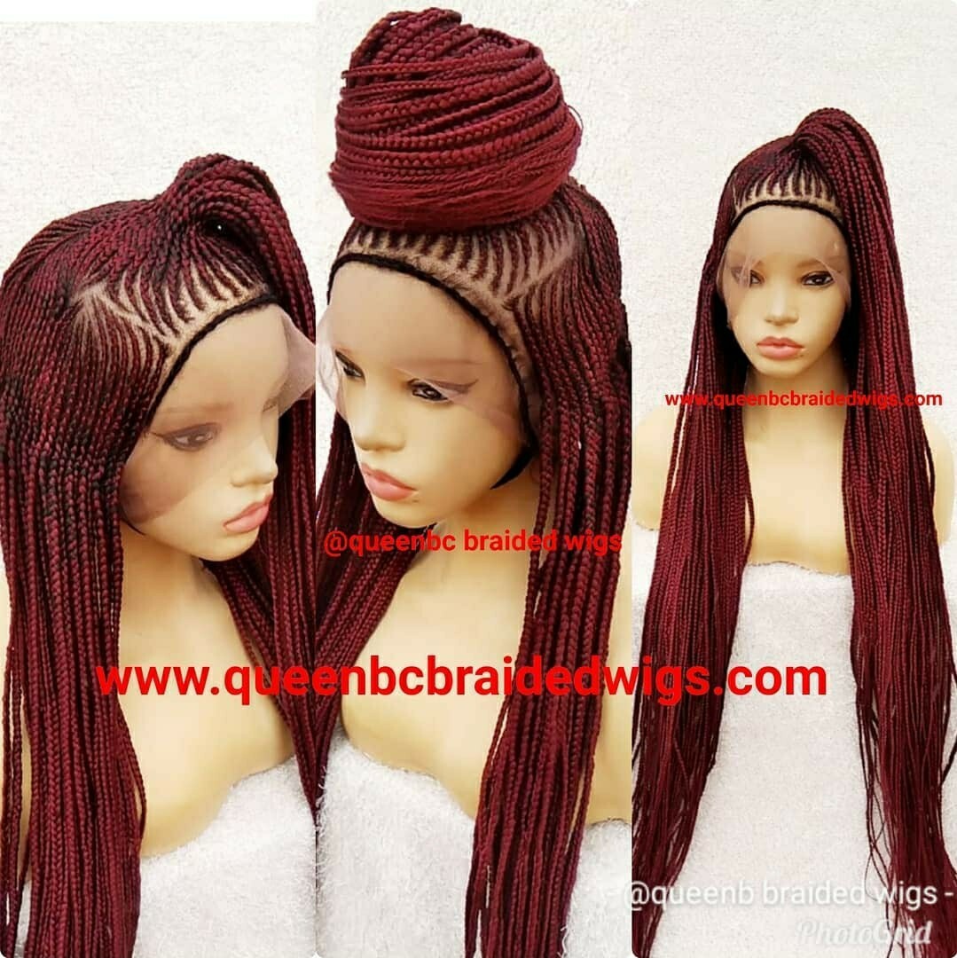 Braided wig: ponytail wig.handmade cornrow feedin braidPRE-ORDER ONLY.2-3WEEKS