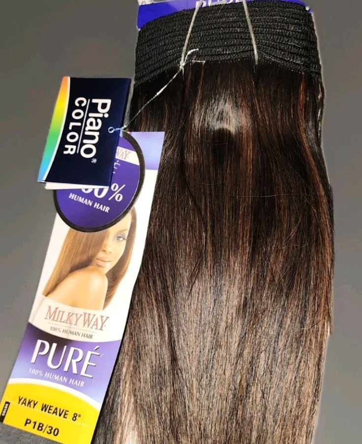 Milky Way Pure 100% Human Hair Yaky Weave 8”-18” Colors 1 1B 2 4 27 30 613 530