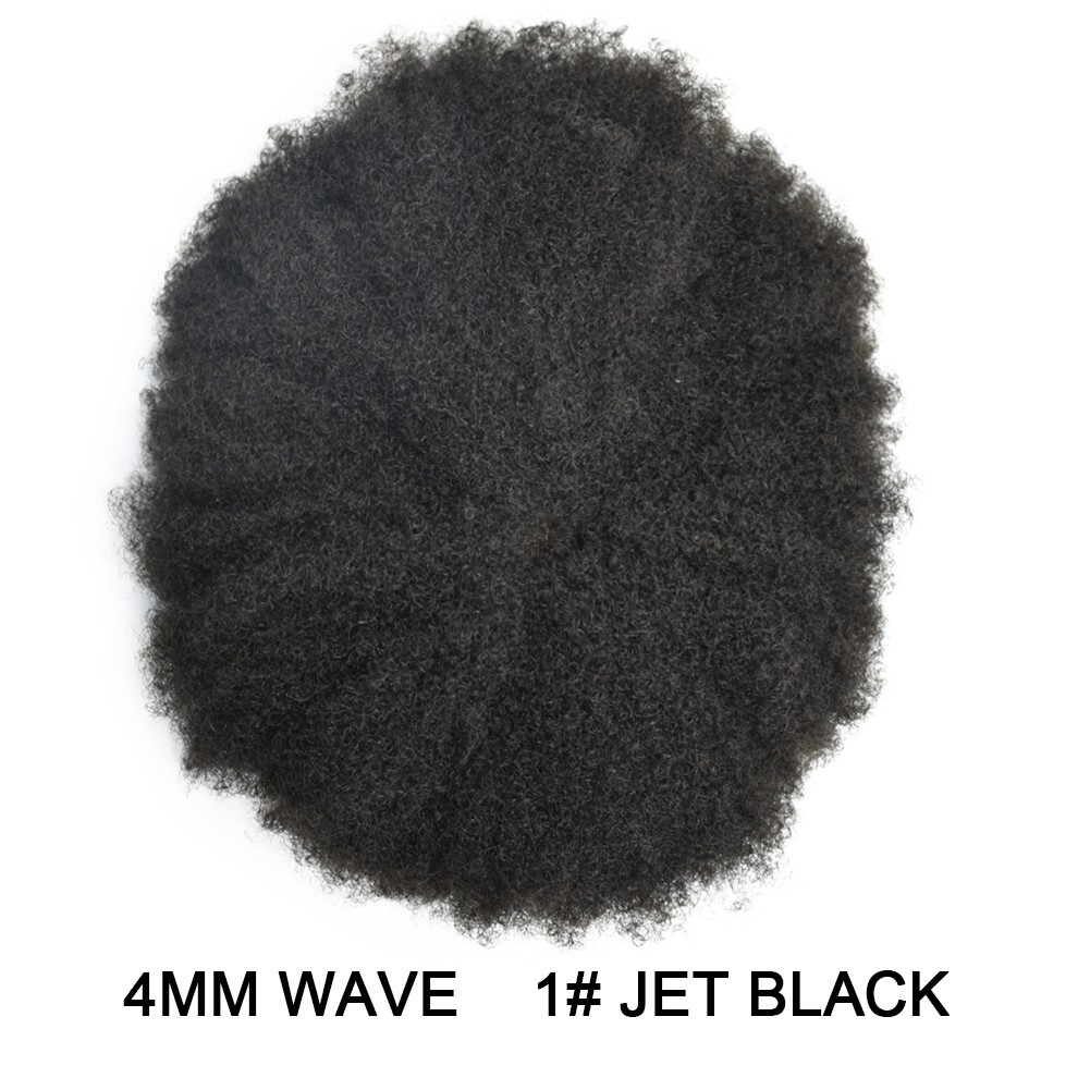 Afro Toupee For Black Men All Transparent Lace Curly 100%Human hair Weave system