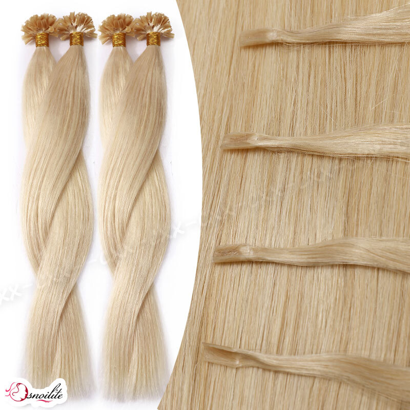 200 Pre Glue Bond U Nail Tip Straight Remy Human Hair Extensions Pre Bonded Glue