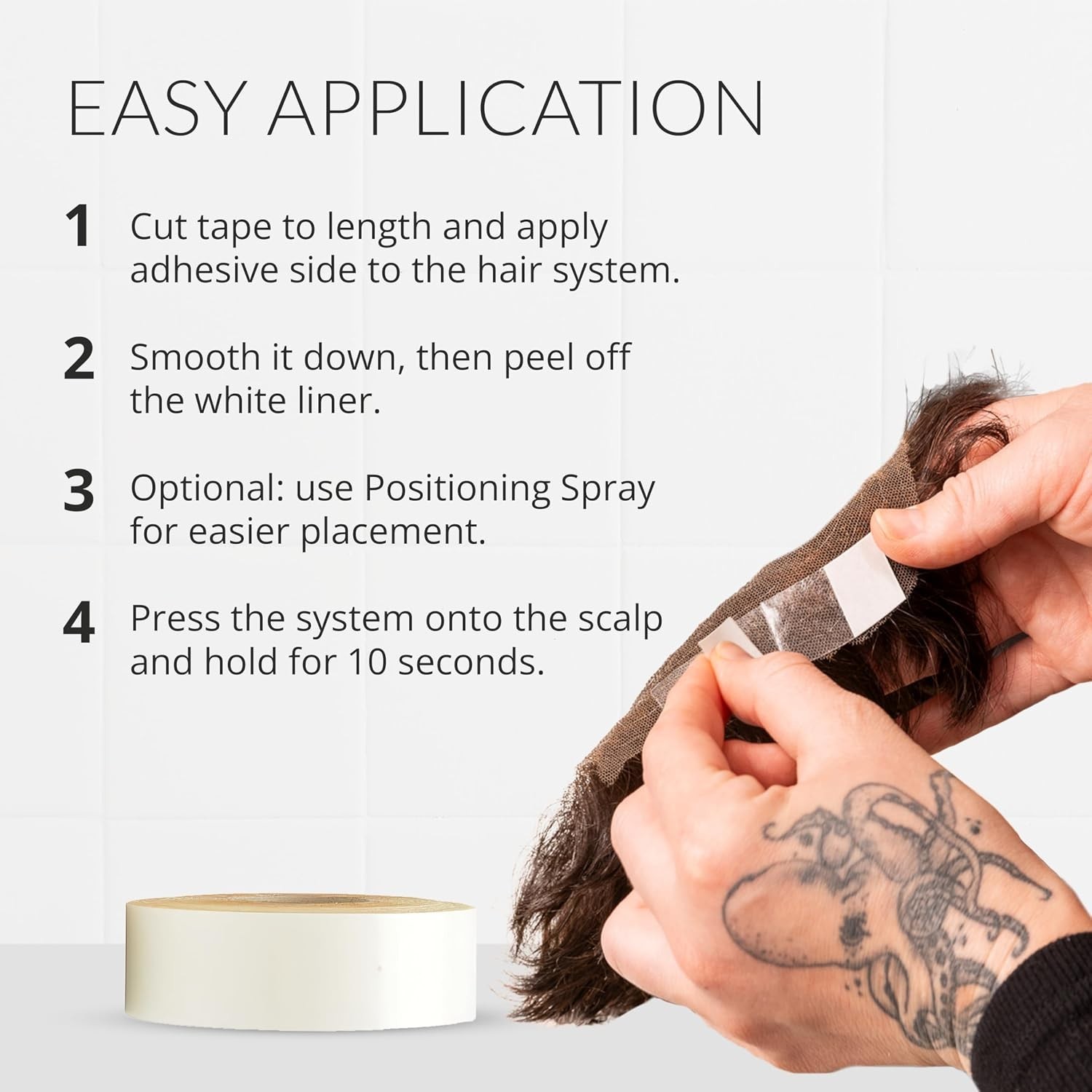Hair Extension Tape Double Sided Strong Hold 1 x 3 Yards Polyurethane Beige