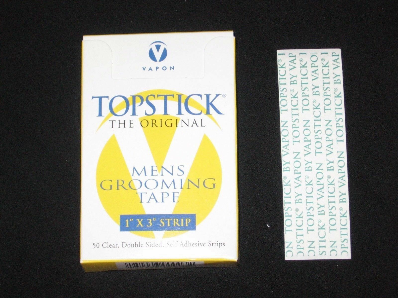 Vapon Topstick® Clear Tape Mens Grooming 1/2″ Topstick/“A” Curve/1″X 3″ 50 Pcs.