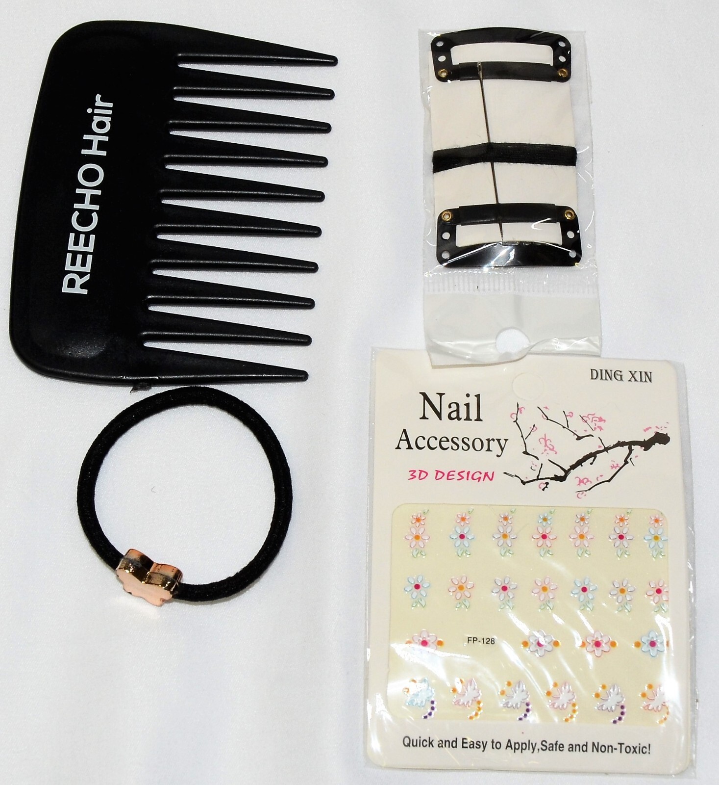 REECHO 16″ 3/4 Full Head Curly Clip In Synthetic Hair Extensions w/Accessories