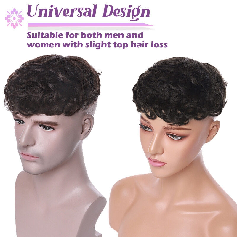 Clip In Toupee Mono Mens Remy Human Hair Hairpiece Replacement System Black Wig