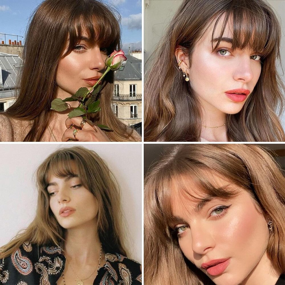 Clip In 100% Remy Air Thick Fringe Bangs Human Hair Extensions Hairpiece Topper