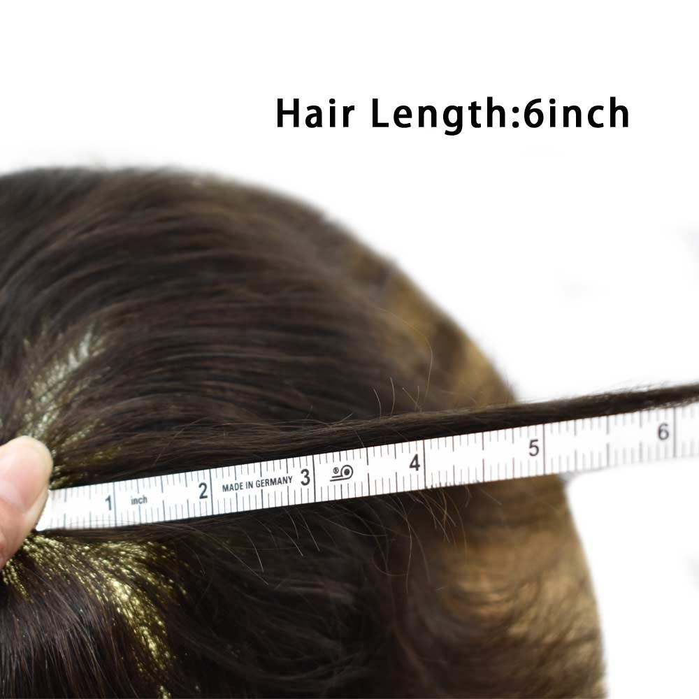 French Lace Front Mens Toupee Hairpiece Human Hair Replacement System Natural US