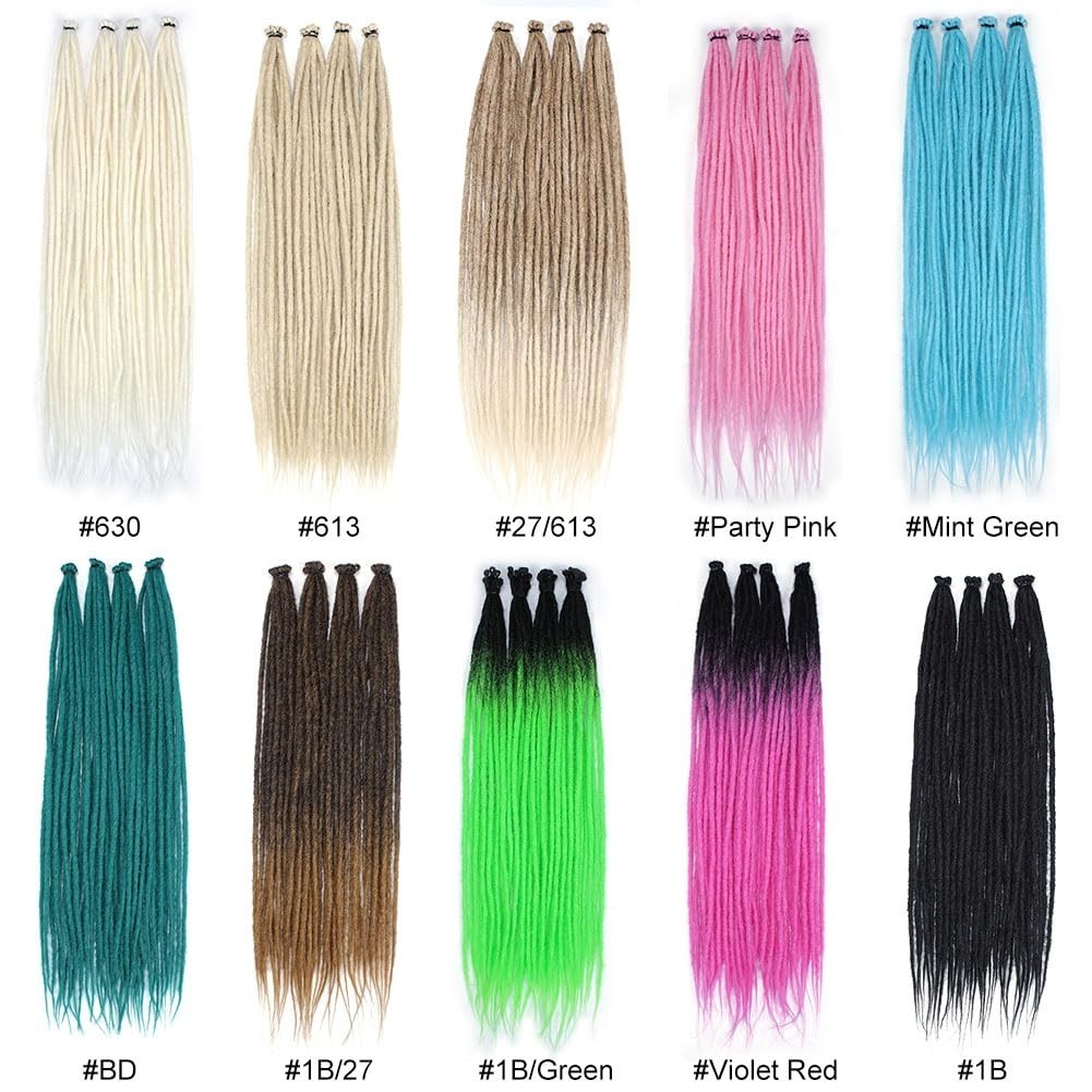 22″ Lavender Reggae Style Dreads – 10 Handmade Synthetic Extensions for Girls