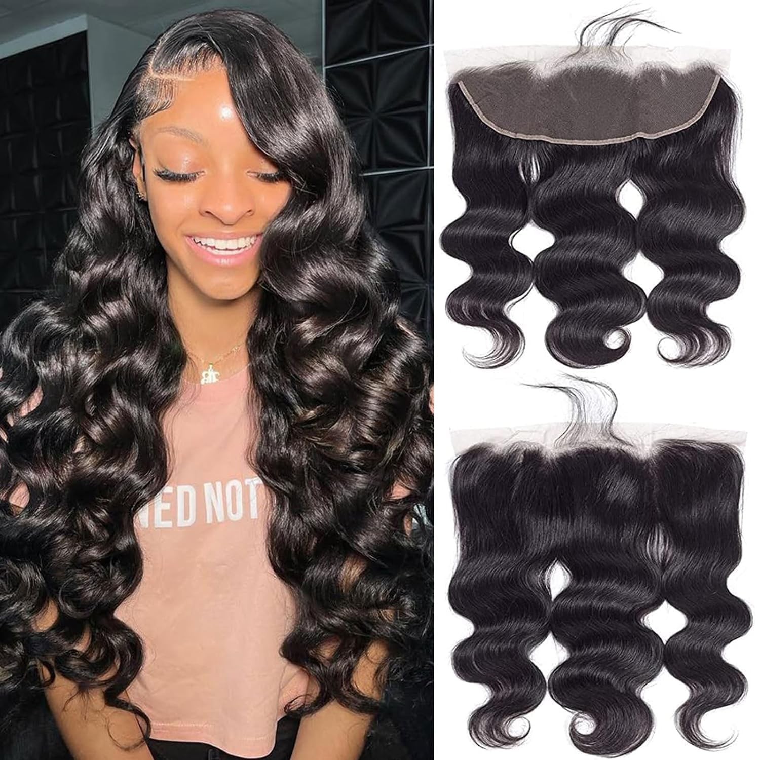 14 Inch 13×4 Lace Frontal Body Wave Ear to Ear HD Transparent Frontal Closure…