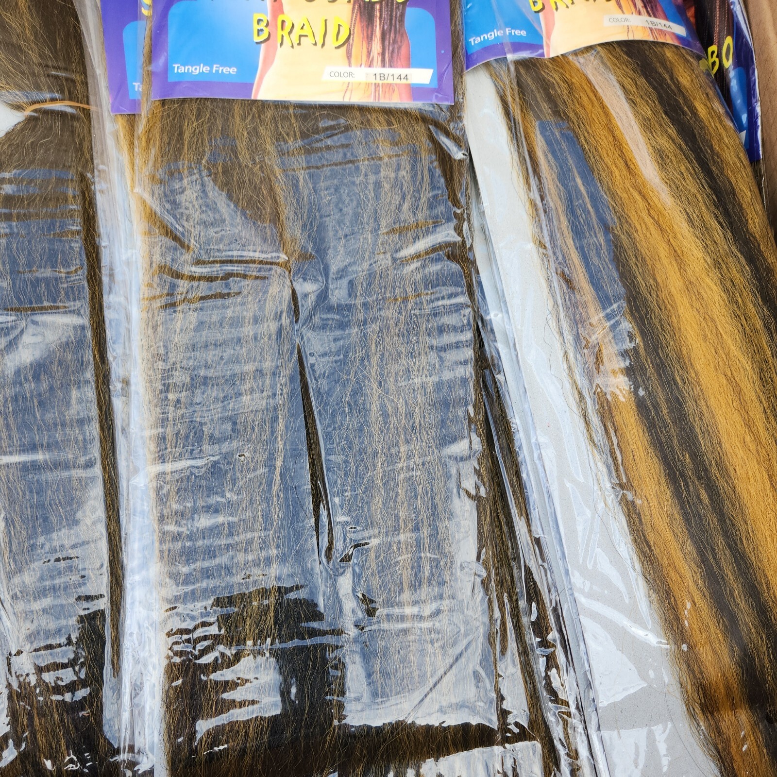 Wholesale lot 10 Lord & Cliff Silky Jumbo Briad Hair Extension Color 1B/144