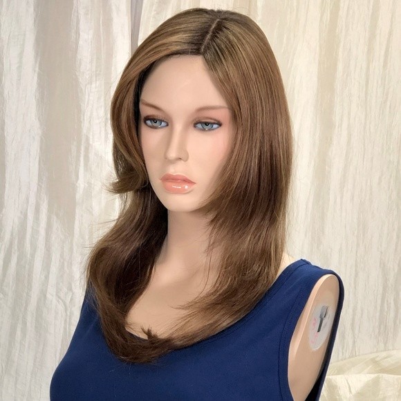 BRAND NEW Shilo Raisin Glaze-H Long Synthetic Monofilament Wig with Layers