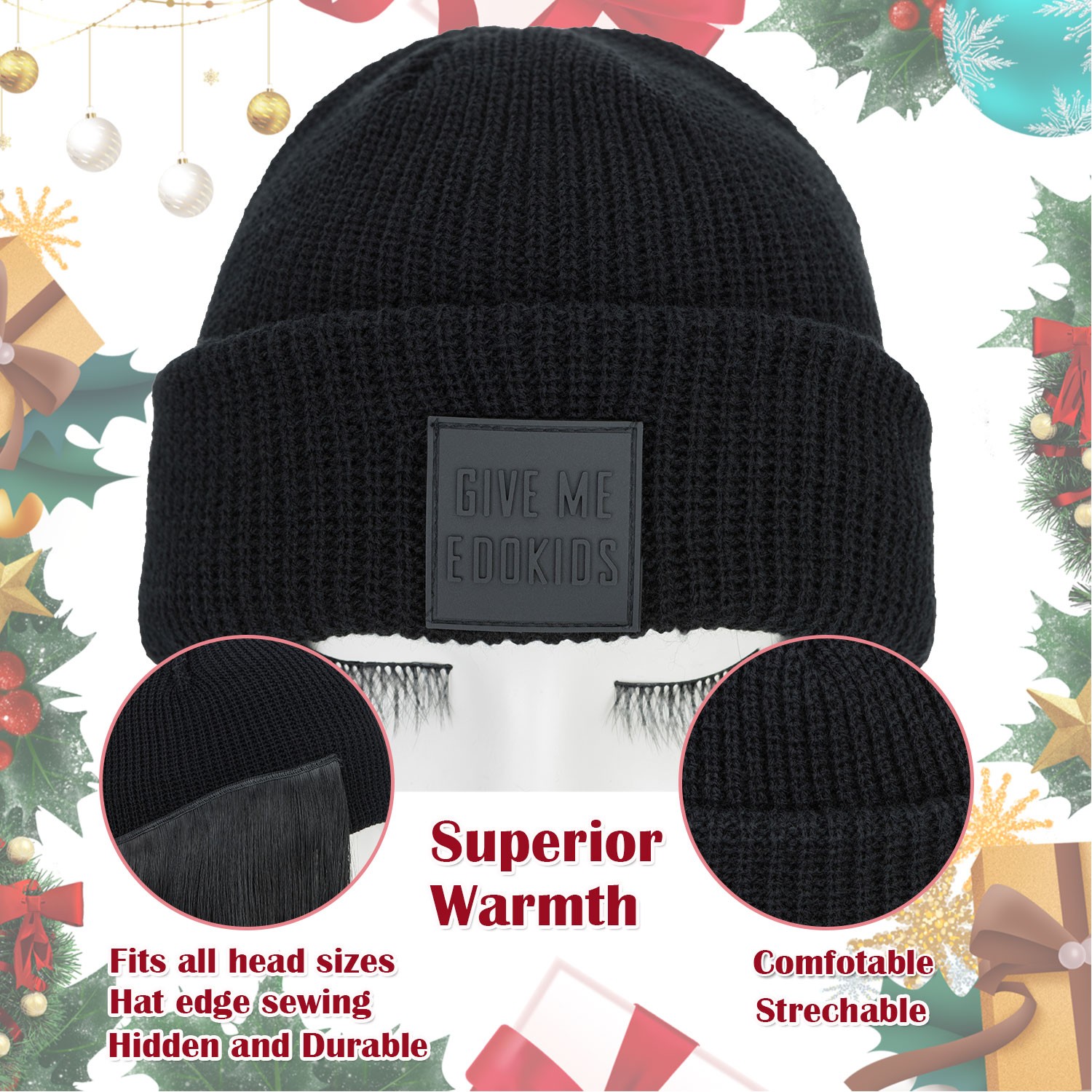 Winter Wig Hat with Hair Attached for Women Knitted Beanie Wigs Winter Hat Warm