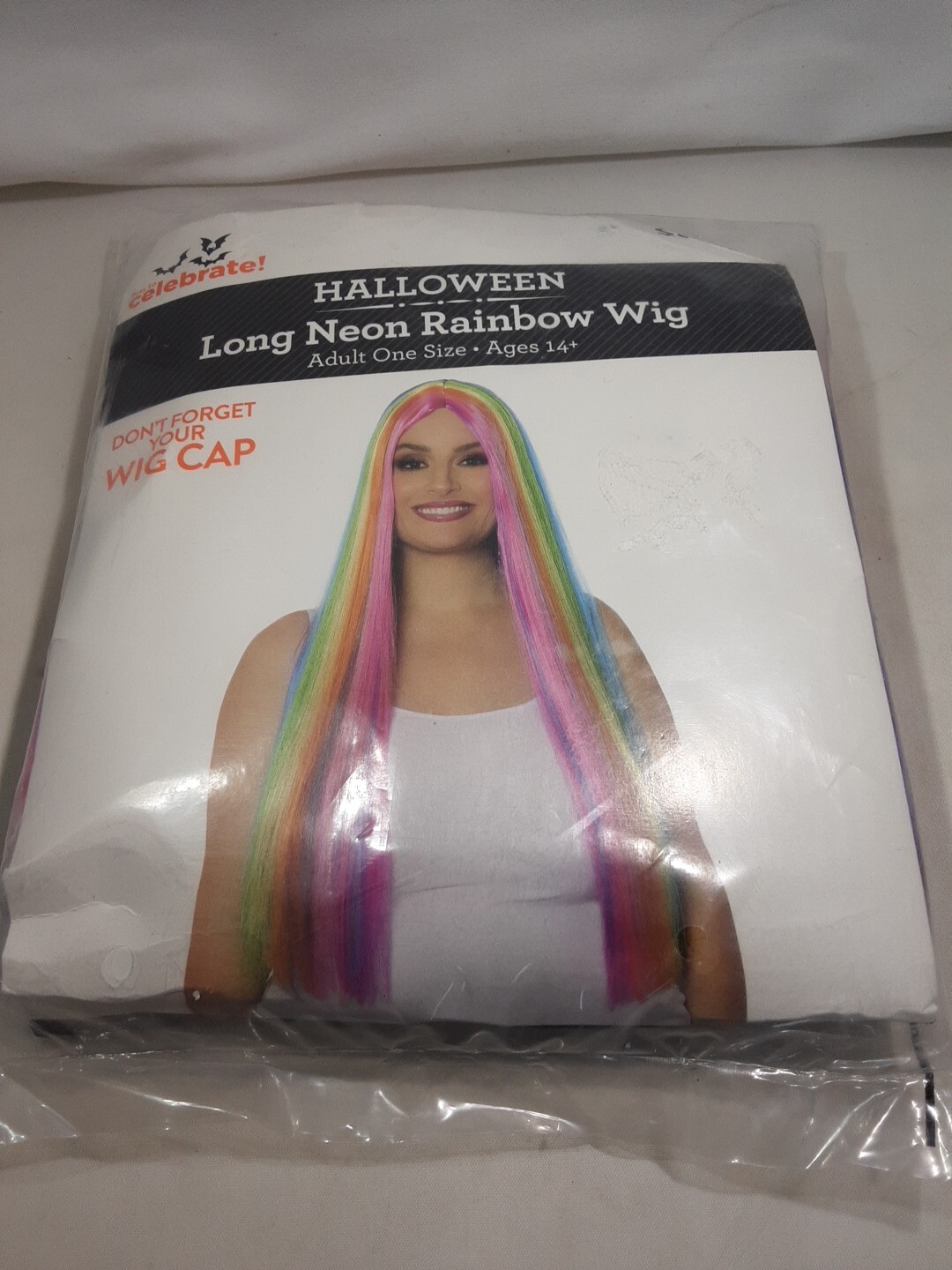 Long Rainbow Wig Cosplay Anime Hair Costume Party Halloween Adult One Size NEW