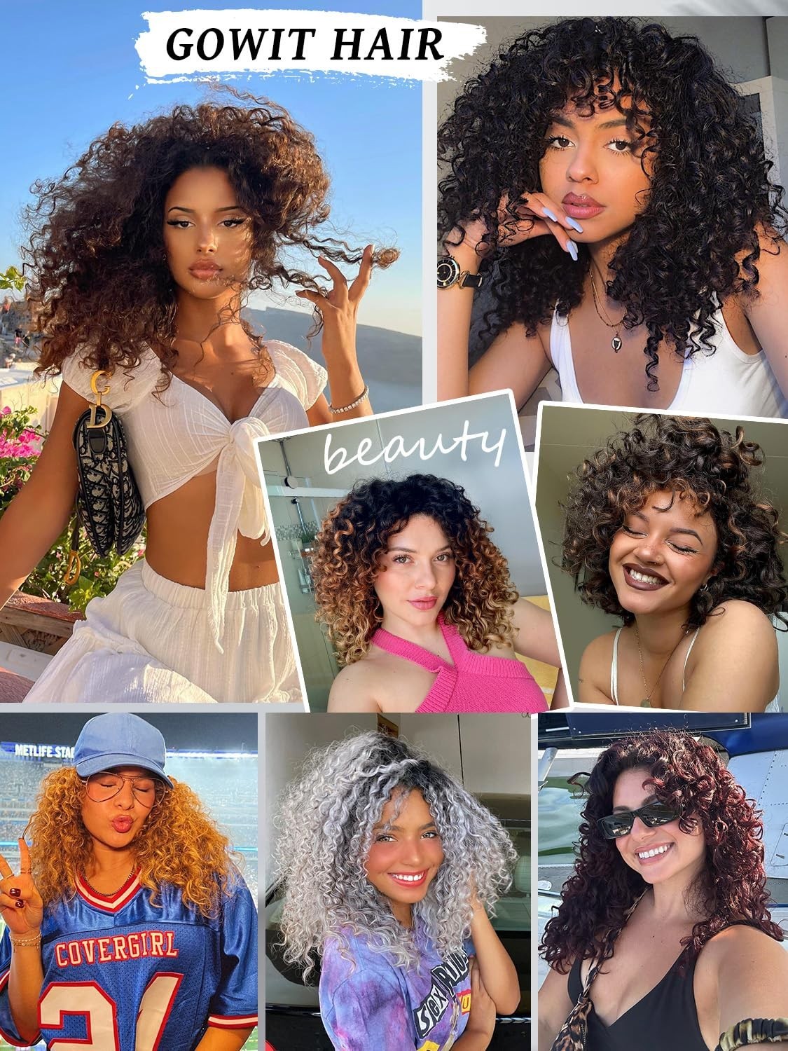 Short Curly Crochet Hair 8 Inch – 6 Packs Deep Ocean Wave Synthetic Braids for B