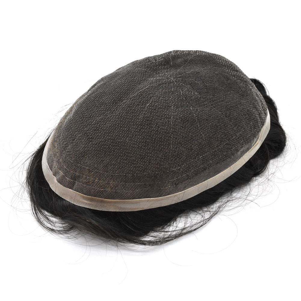 Full French Lace Hair Replacement System For Man Swiss Lace Men Toupee hairpiece