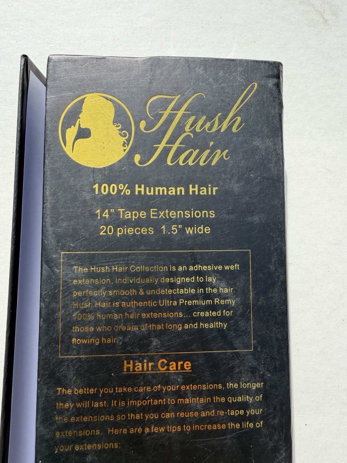 Hush Hair Brand Human Light Platinum Bleach Blonde #613 Tape in Extensions 14″