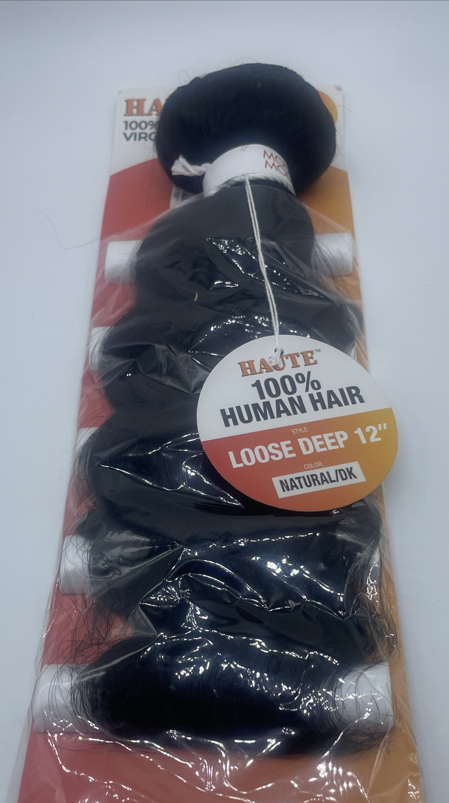 New Haute 100% Human Hair Loose Deep 12” Natural Dark Virgin Dye Bleach Perm
