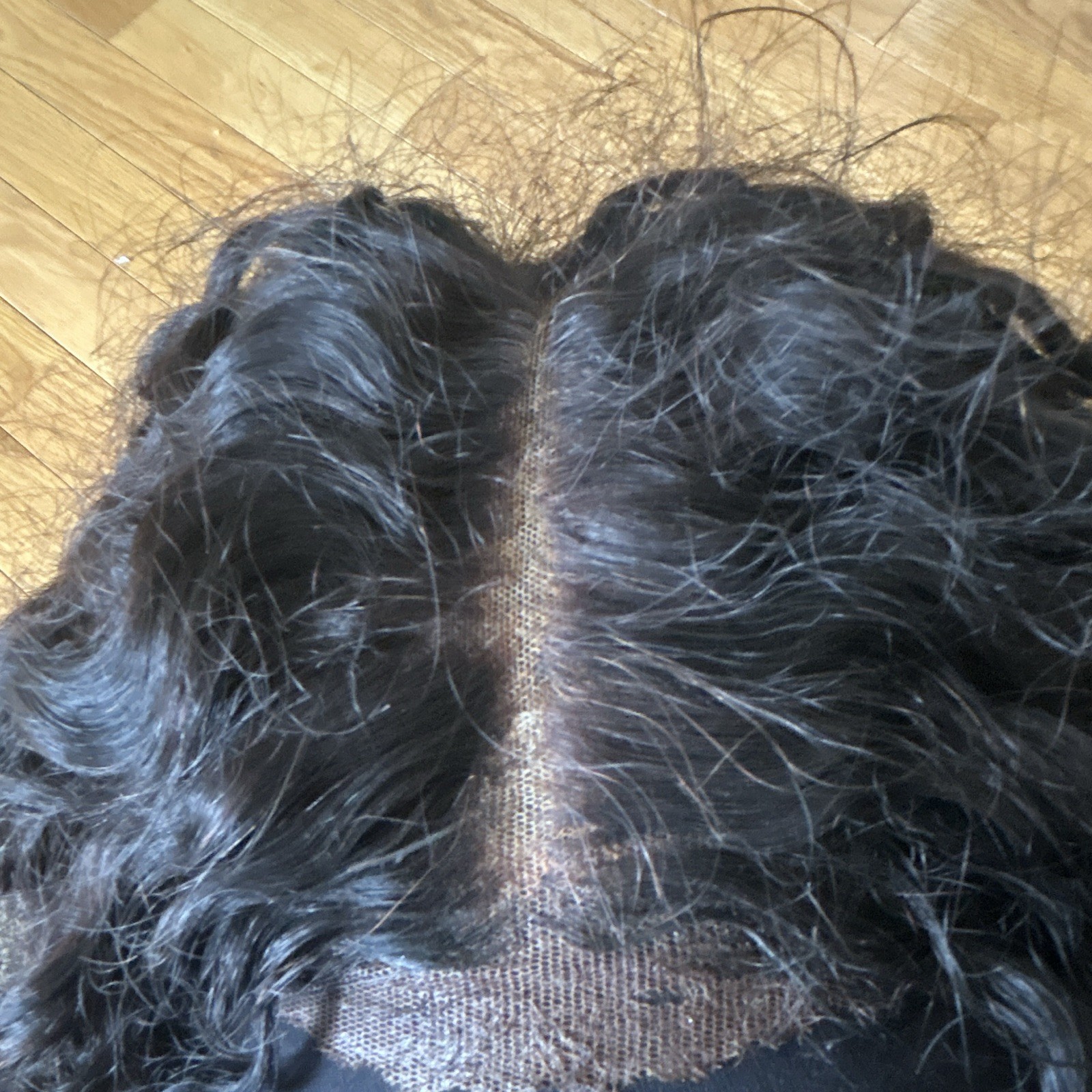 Black Curly Lace Front Clip-In Wig Middle Part Long Synthetic Women’s Adult