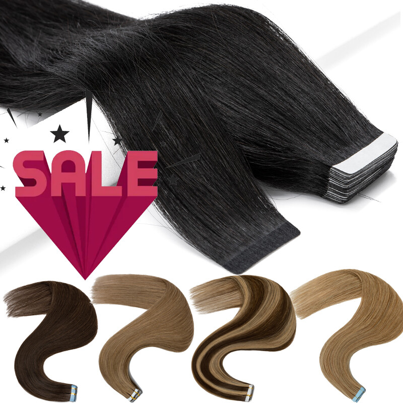 THICK 150G Skin Weft Tape in Remy Human Hair Extensions Full Head Glue US/Ombre