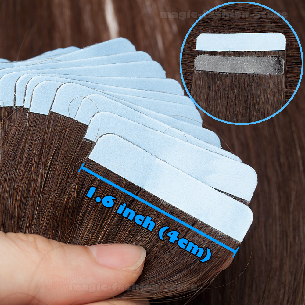 CLEARANCE 60Pcs Tape In Remy Human Hair Extensions Fusion Glue Weft Thick 150Gr